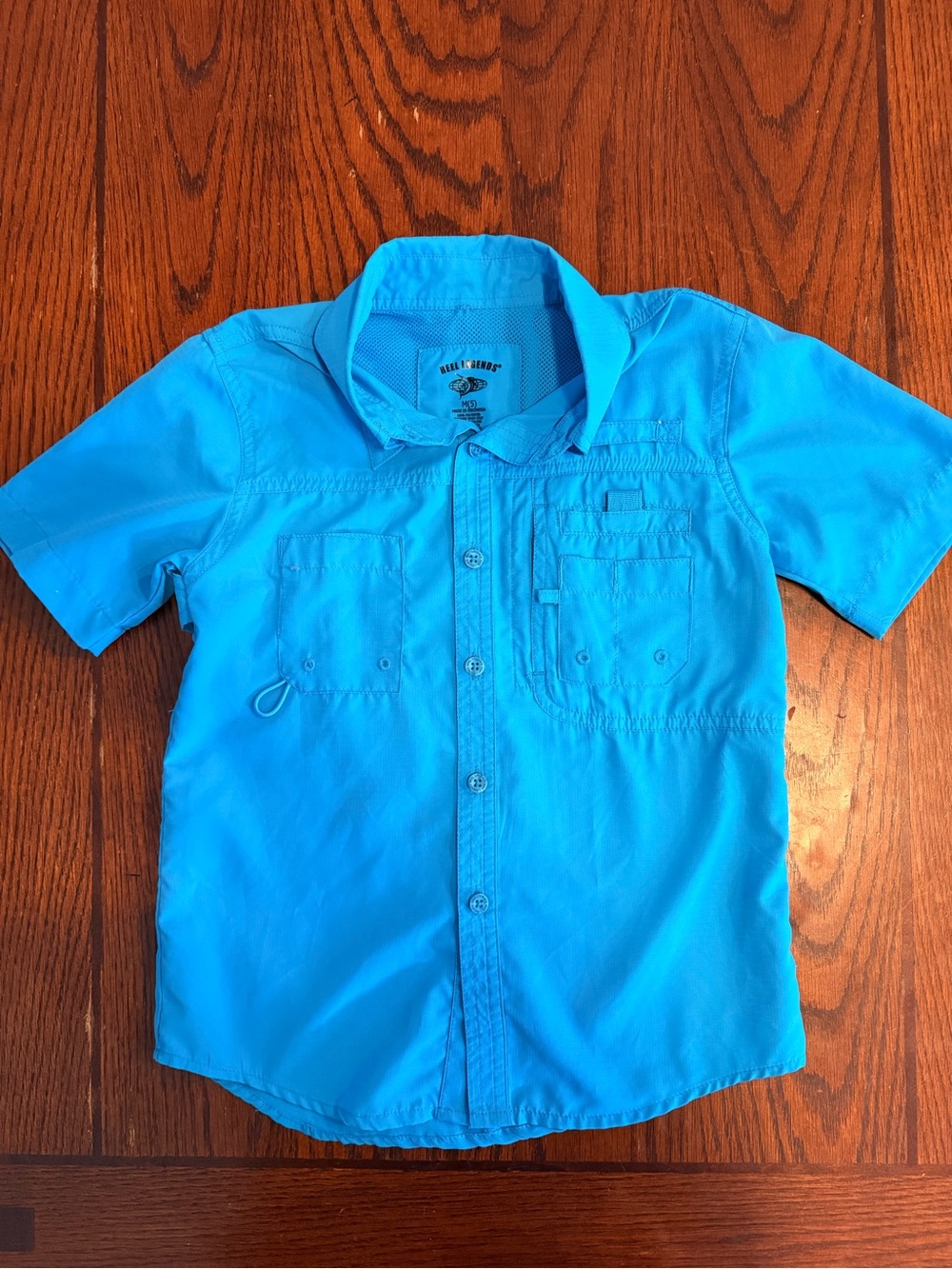 Reel Legends Bright Turquoise Short-Sleeve Button-Down Shirt